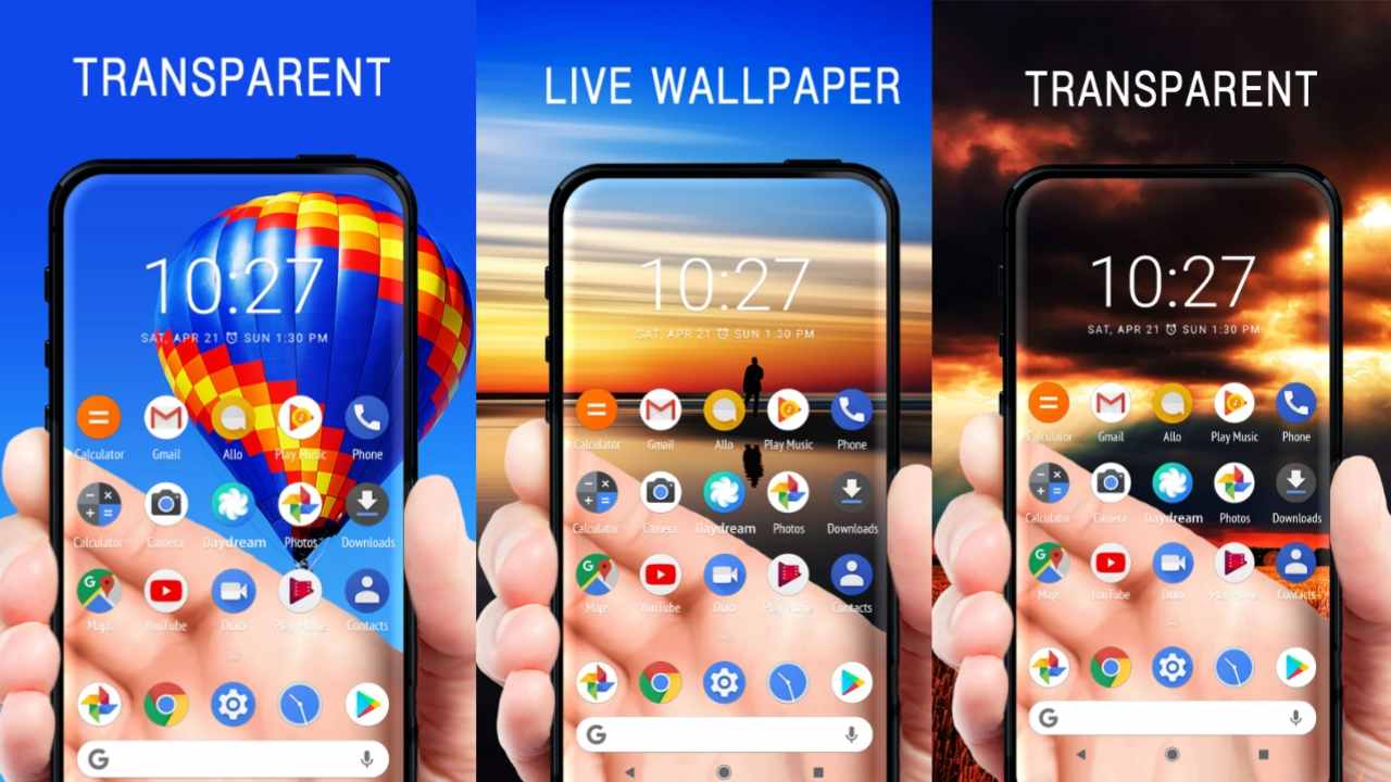 With the help of this Transparent Live Wallpaper app